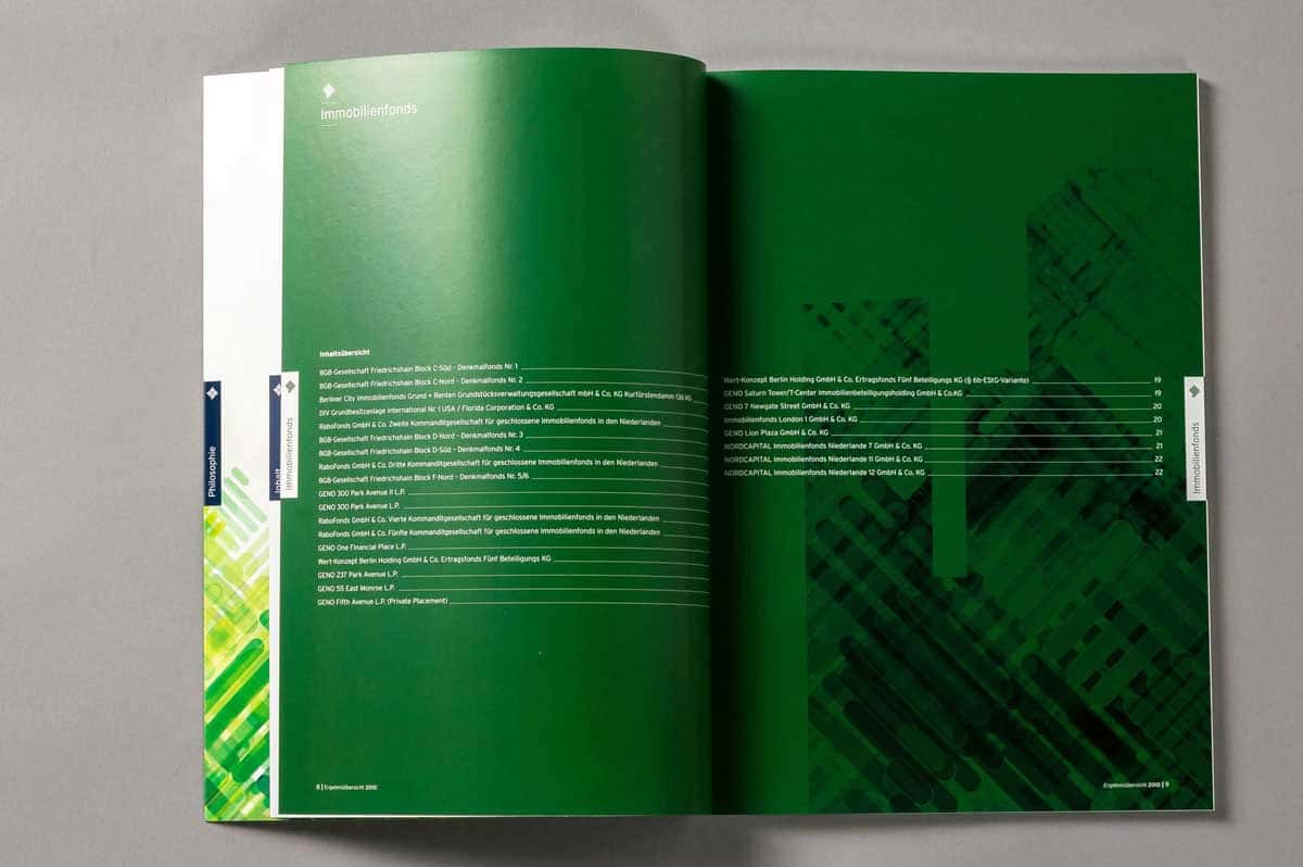 Innenseiten eines Geschäftsberichts